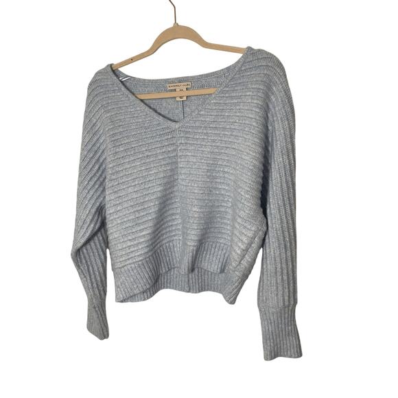 Sincerely Jules Cropped Periwinkle Waffle Knit Women's Sweater Soft Girl SZ M - Picture 1 of 5